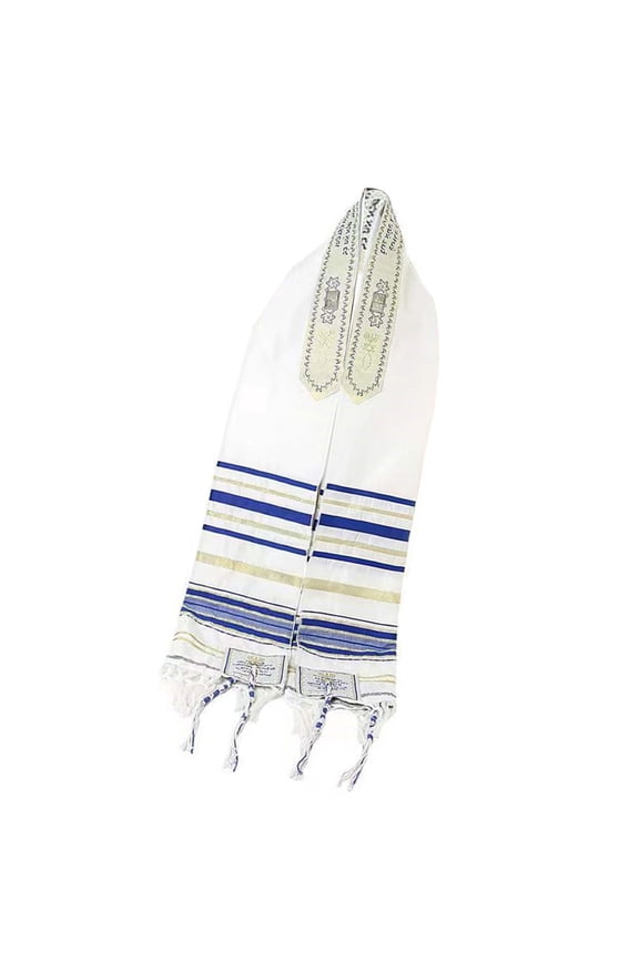 Polyester Tallit Head Covering With Delicate Tassels Comfortable Lightweight Design For Men And Women