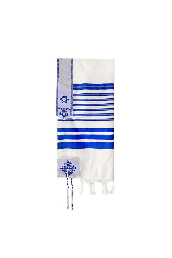 Polyester Tallit Prayer Shawl for Men and Women: Large, Comfortable, with Traditional Jewish Pattern