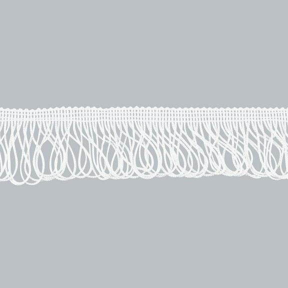 Polyester Tassel Lace Ribbon Fringe Lace Trim Macrame Lace Ribbon White 1-5/8 inch(40mm)
