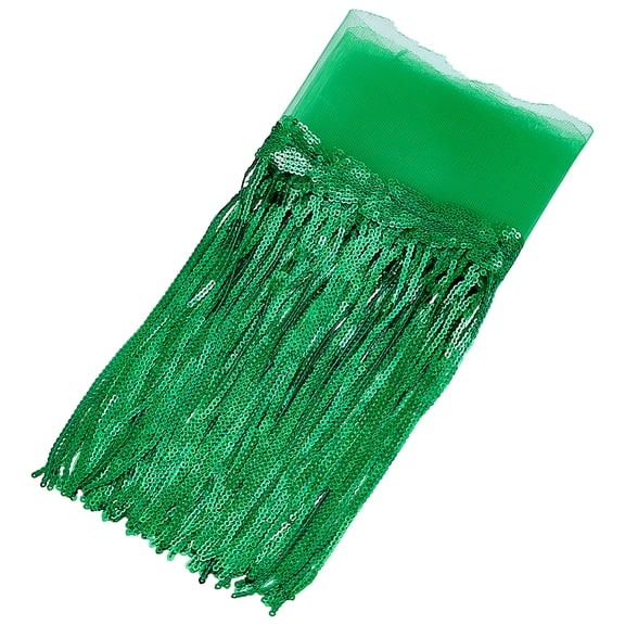 Polyester Tassel Lace Ribbon Fringe Paillette Lace Trim Macrame Lace Ribbon Lime Green 10-5/8~10-3/4 inch(270~273mm) DIY