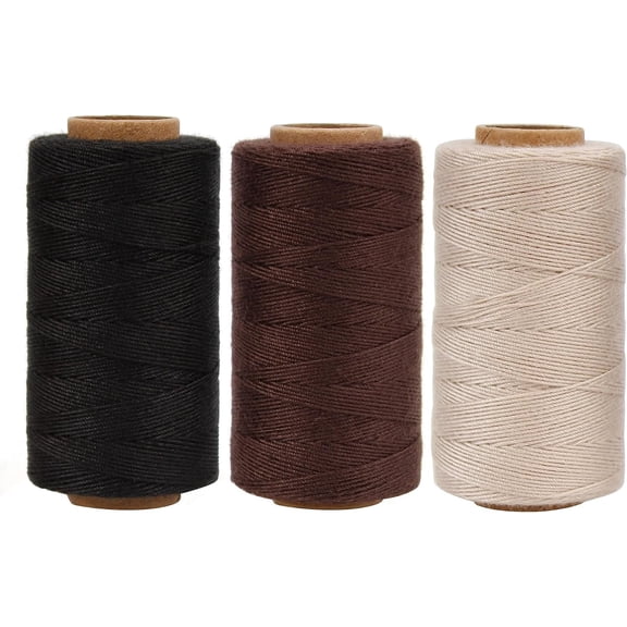 Polyester Thread 110 Yards Each Spool for Hair Extensions 3 Rolls Hair Weave Sewing Threads for Hand Sewing, Hair Extensions, Making Wigs DIY (3 Thread, 3Color)