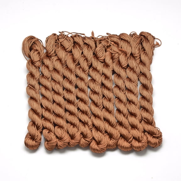 Polyester Thread Chinese Knotting Cord Sienna 1mm 28.43 yards(26m)/bundle 10 bundles/bag