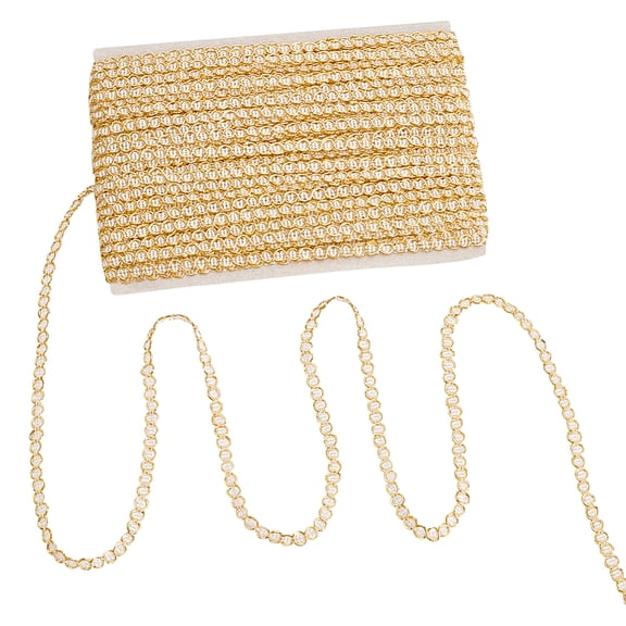 Polyester Thread & Filigree Lace Trim Fringe Decorative Trimming for Craft Sewing Garment Accessories Gold 1/4 inch(5mm)