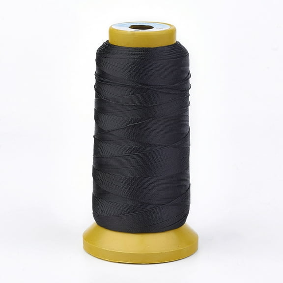 Polyester Thread for Custom Woven Jewelry Making Black 0.7mm about 310m/roll