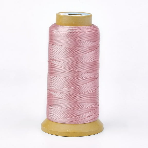 Polyester Thread for Custom Woven Jewelry Making Pink 0.7mm about 310m/roll