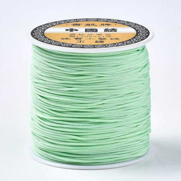 Polyester Threads Chinese Knotting Cord Aquamarine 0.8mm 131.23~142.16 yards(120~130m)/roll