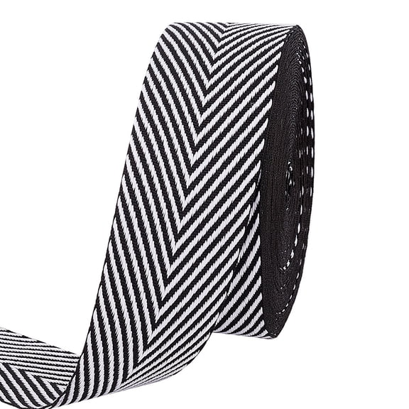 Polyester Twill Tape Ribbon Herringbone Ribbon Garment Accessories Black 1-5/8 inch(40mm)