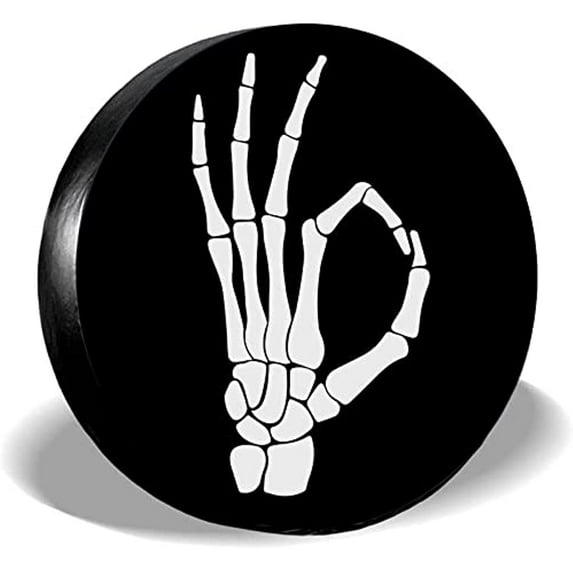 Polyester Tyre Cover with Contraction Band Flat Round with Pattern OK Gesture 700~750mm