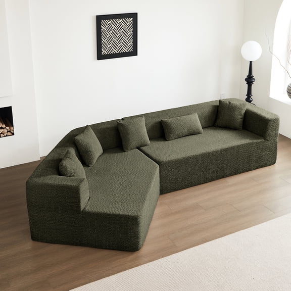 Polyester Upholstered Modern Sectional / Breathable Comfort, Space-Saving Solution
