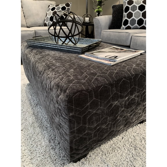 Polyester Upholstered Rectangle Cocktail Ottoman | Used in Living Room, Extra Seating with Tray | 1.8 Density Foam and Pinned Joints | Addresses Assembly and Comfort Issues