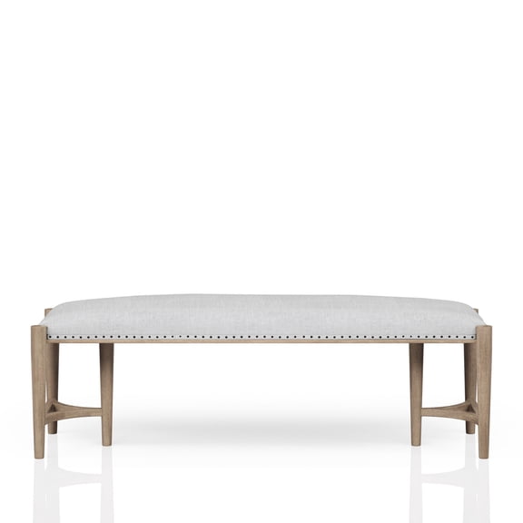 Polyester Upholstered Sand Bench with Nail Head Trim / Fashionable for Office Lobbies