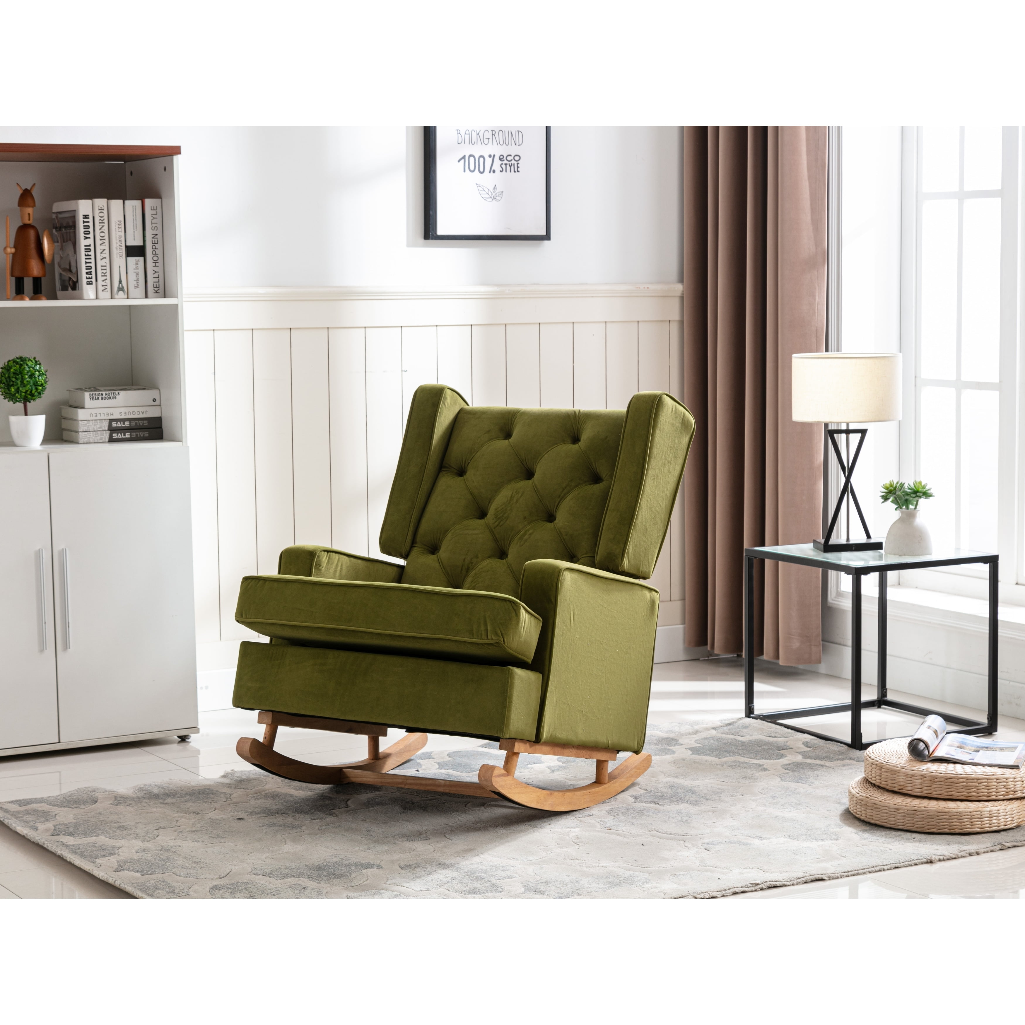 Olive green best sale rocking chair