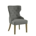 thumbnail image 1 of Polyester Upholstered Wooden Dining Chair with Button Tufted Wing Back, Grey & Brown, 1 of 1