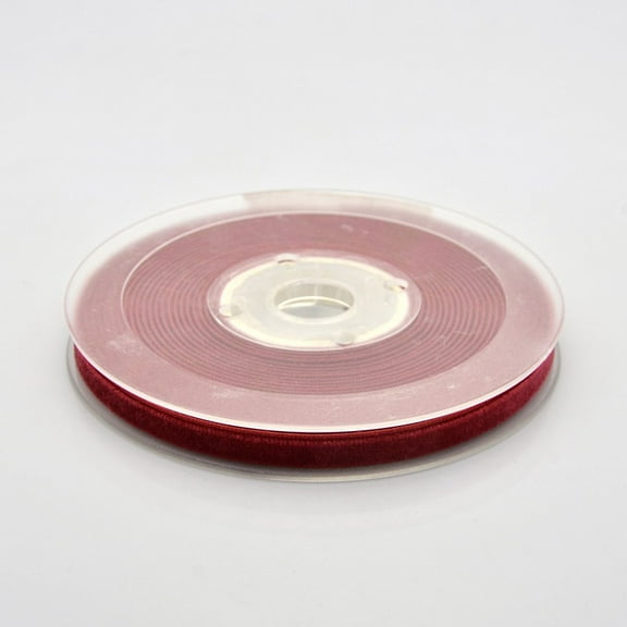 Polyester Velvet Ribbon for Gift Packing and Festival Decoration Dark Red 1/4 inch(7mm) 70yards/roll(64m/roll)