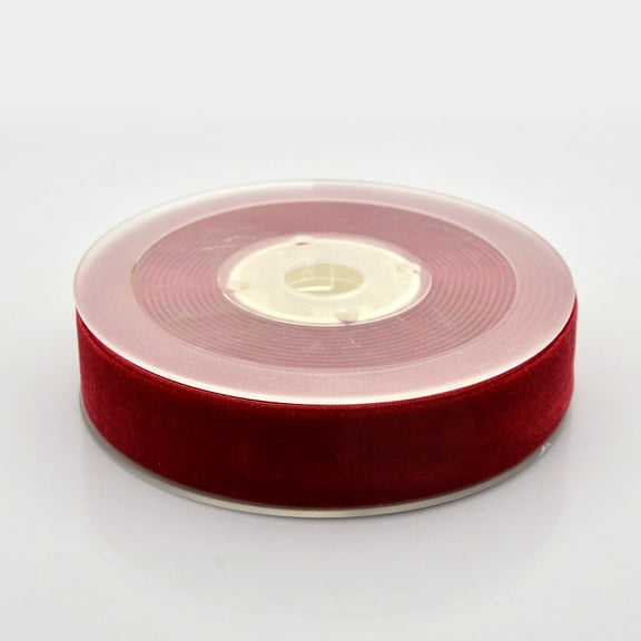 Polyester Velvet Ribbon for Gift Packing and Festival Decoration Dark Red 7/8 inch(23mm) 25yards/roll(22.86m/roll)