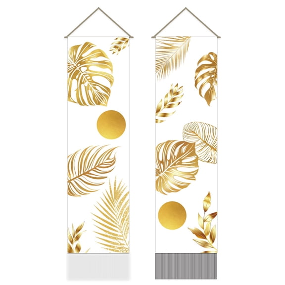 Polyester Wall Hanging Tapestry for Bedroom Living Room Decoration Rectangle Leaf 1160x330mm 2pcs/set DIY