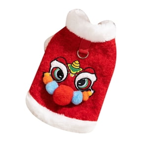 Polyester Warm Chinese New Year Two-Legged Vest for Small Cats & Dogs Festive Design for Holiday Celebrations