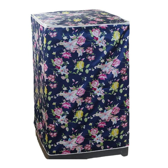 Polyester Washing Machine Cover with Flower Pattern, Waterproof and Sunscreen for Home Use