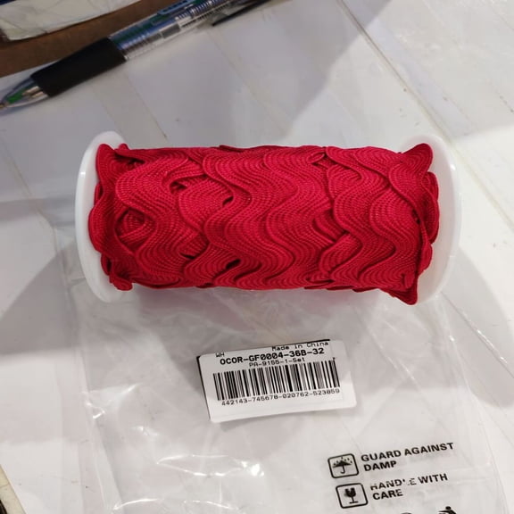 Polyester Wave Lace Trim Ribbon Wave Bending Lace Trim Clothes Accessories Dark Red 1/2 inch(13mm) 12.5 yards for DIY