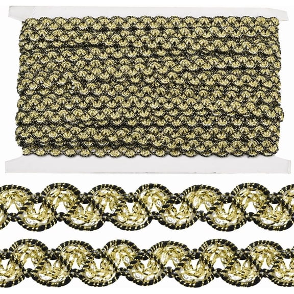 Polyester Wavy Lace Trim for Curtain Home Textile Decor Light Khaki 1/2 inch(11.5mm) for diy