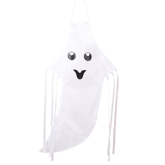 Polyester Windsock Streamer Fish Flag Home Outdoors Hanging Decoration White 1340x50x150mm