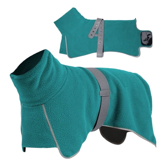 Polyester Winter Dog Cape with Adjustable Straps High Insulating Collar Reflective Trim for Outdoor Cold Weather