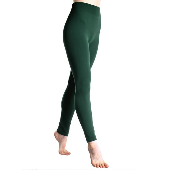 Polyester Winter Warmth Seamless Plush Lined Footless Leggings