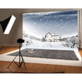 thumbnail image 1 of Polyester Winter Wonderland Backdrop 7x5ft Photography Backdrop Snowflakes Cottage Mountains Trees Backdrop New Year Festival Celebration Children Kids Baby Shower Photos Video Studio Props, 1 of 3