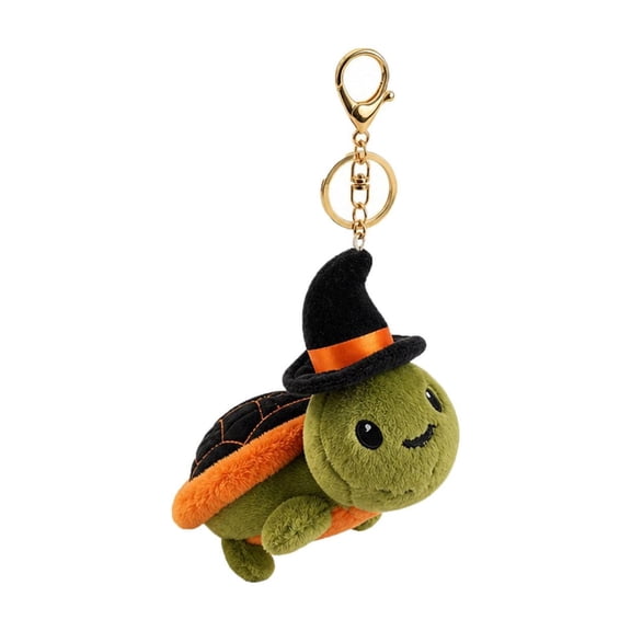 Polyester Witch‑Hat Turtle Plush Christmas Doll, Soft Cuddly Stuffed Toy For Relax Pillow, Bag Accessory And Spooky‑Themed Household Ornament
