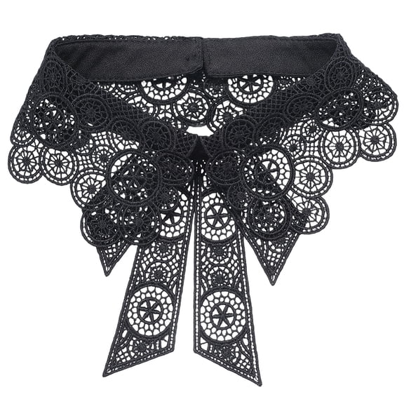 Polyester Women's False Collar Neckline Trim DIY Garment Accessories Black 447x160x3.5mm