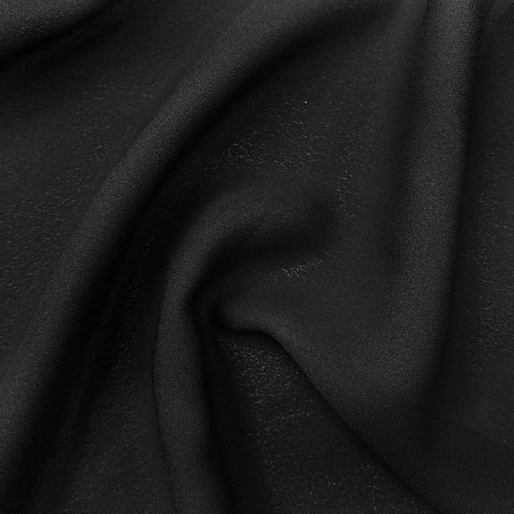 Polyester Wool Dobby (58/60 Inch) Chiffon Fabric By The Yard - For Sewing Apparel, Accessories, & Décor - Black (5 Yards)