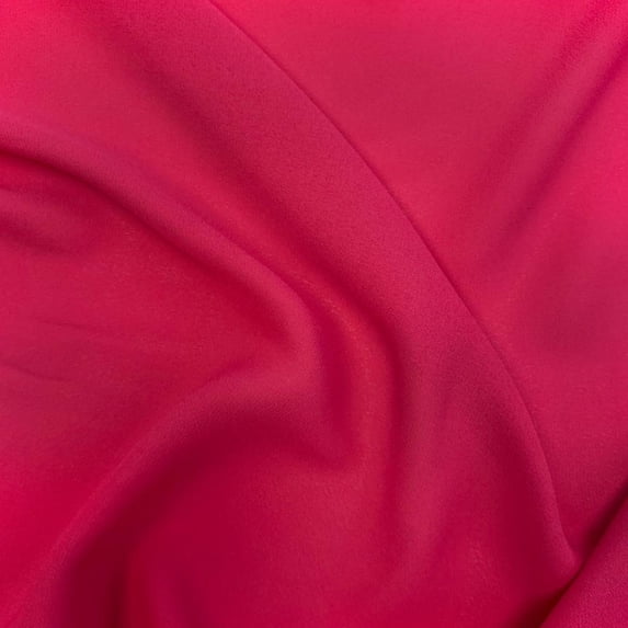 Polyester Wool Dobby (58/60 Inch) Chiffon Fabric By The Yard - For Sewing Apparel, Accessories, & Décor - Fuchsia (5 Yards)