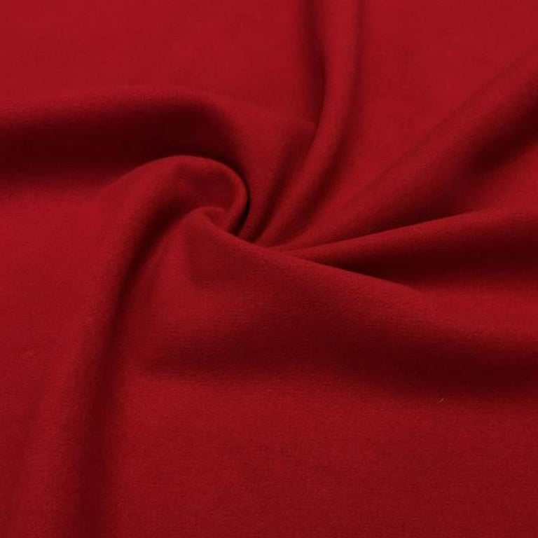 Polyester Wool Fabric Brushed Coating 59 inches Wide Soft By The Yard  Medium Heavy Weight (Red)