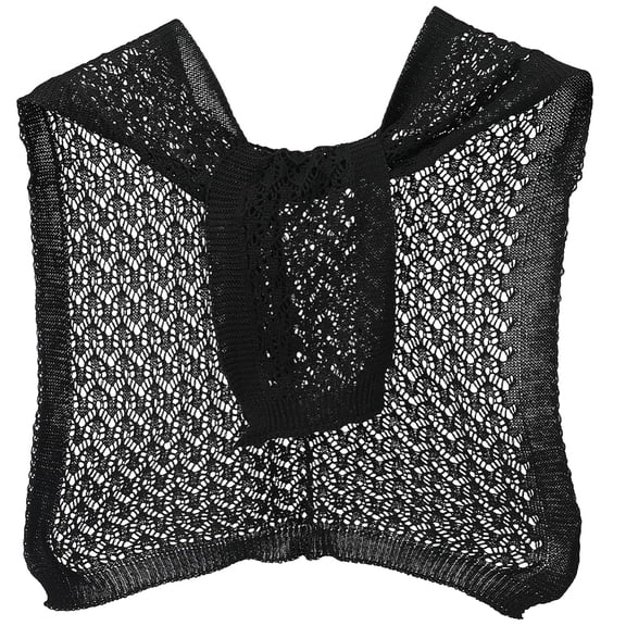 Polyester Wraps for Women Black 900~1100x465x0.5mm
