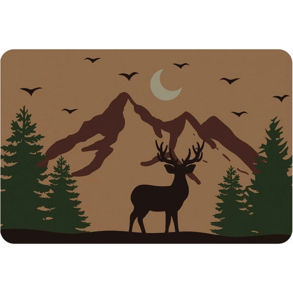 Polyester and Rubber Ground Mat Rectangle Camel 40x60cm