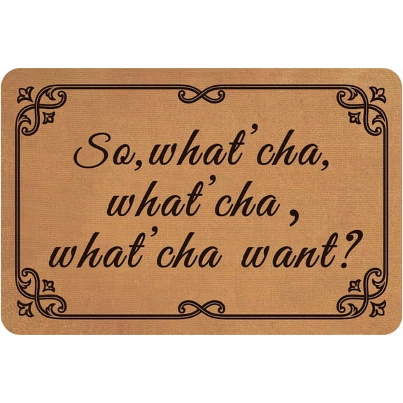 Polyester and Rubber Ground Mat Rectangle with Word So What' Cha What' Cha What' Cha Want Peru Word 40x60cm