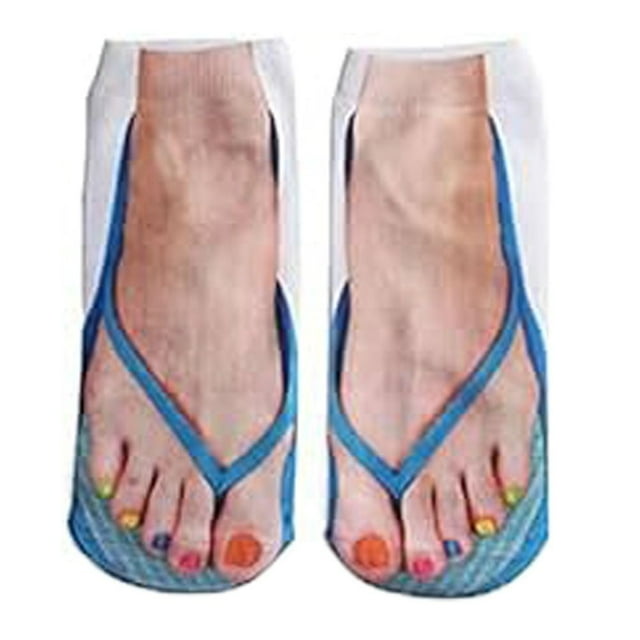 Polyester cotton 3D Pattern Manicure Print Socks Short Over Ankle Boat Socks Elasticity Manicure Socks Ribbed Knitted Trim 3