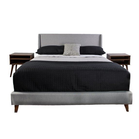 Polyester upholstery - Queen bed and 2 nightstands - Bedroom retreat - 3 - piece set for a peaceful sleep