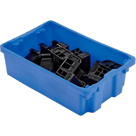 Polyethylene Container 20"L x 13"W x 6-1/4"H, Blue, Lot of 5