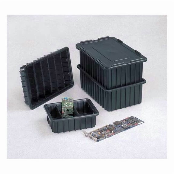 Polyethylene, Divider Box, Black, 16 1/2 in L, 8 in H