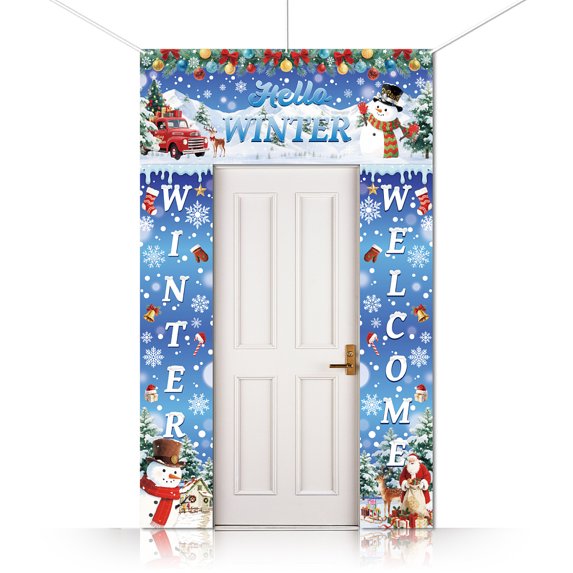 Polyethylene Fabrics sets for Photography Cosmetics or Jewelry Shooting or ID Photo Background Snowman 1800x360mm