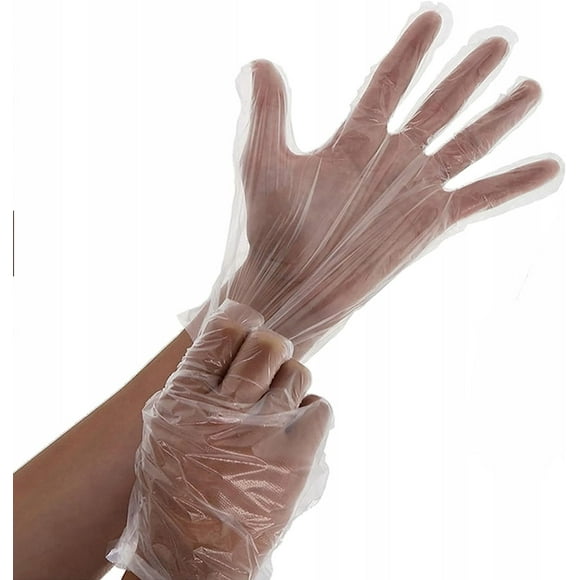 Polyethylene Gloves. Pack of 100 Clear Gloves for Washing Dishes X-Large. 1 mil Non-Sterile Ambidextrous Gloves for Kitchen, Cooking, Daily Use. Food Grade Gloves.