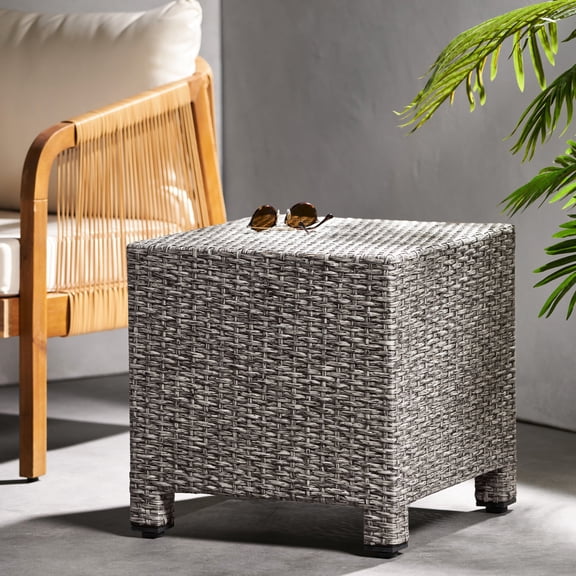 Polyethylene Rattan Cube Side Table | Blends with Decor | Outdoor Relaxation