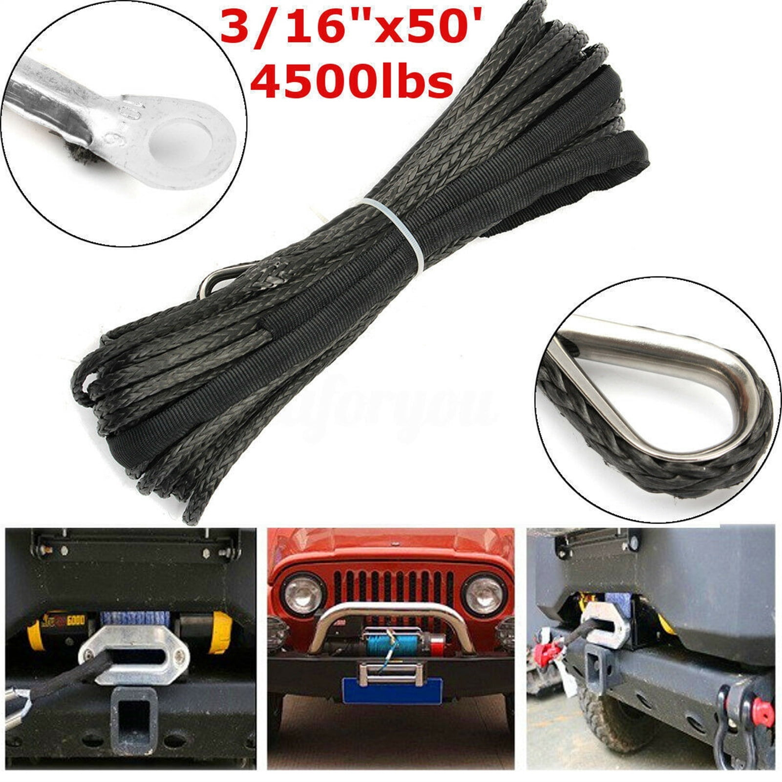 Polyethylene Strong Traction Rope Synthesis Winch Rope Winch Rope Car ...