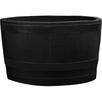 Polyethylene Whiskey Barrel Planter for Indoor or Outdoor Gardening, Black Color 1-Pack