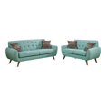 thumbnail image 1 of Polyfiber 2 Piece Sofa set With Cushion Seats In Blue, 1 of 2