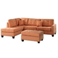 thumbnail image 1 of Polyfiber 3 Piece Sectional Set With Plush Cushion In Orange, 1 of 5