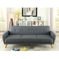 thumbnail image 1 of Polyfiber Adjustable Sofa With Button Tufted Back In Blue Gray, 1 of 1