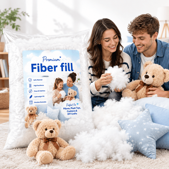 Polyfill Fiber Stuffing for Stuffed Animals, Crafts, Pillows, and Home Projects 2.1 Pounds