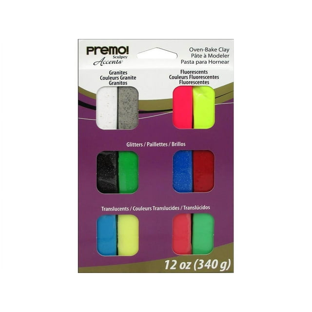 Polyform Premo Polymer Clay Pack Mixed Effect 12pc - Walmart.com